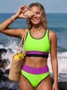 Maiô de Duas Peças Novo Estilo para Mulheres, Moda Praia de Comércio Exterior de Alto Padrão Europeu e Americano, Biquíni de Praia Estampado, em Estoque