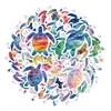 50 Pegatinas de Tortuga Marina Azul con Graffiti de Compra Directa Transfronteriza, Pequeñas Pegatinas de Tortuga Marina de Dibujos Animados Fáciles de Arrancar para Manualidades y Decoraciones Infantiles