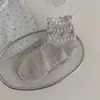 Nuevos calcetines de mujer para la primavera de 2026, de malla transpirable, estilo coreano, azules, florales, estilo universitario, calcetines cortos de algodón para niñas