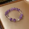 Pulsera con Colgante Redondo de Circonita Super Brillante Estilo Francés, Pulsera Exquisita de Lujo Ligero de Gama Alta, Joyería de Moda y Versátil para Mujer