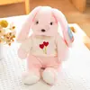 Muñeco de Conejo de Peluche Suave Lindo Orejas Largas Bufanda Suéter Conejito Muñeca Infantil