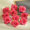 Gota de Água Orvalho Y 6cm Rosa de Cinco Pontas Flores Artificiais DIY Decoração de Casa Tecido de Seda Cabeças de Flores Artificiais Acessório de Cabeça