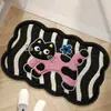 Alfombra Absorbente de Baño Tejida de Lana Sintética Alfombra de Piso de Dibujos Animados Felpudo de Baño Felpudo de Prueba de Baño Alfombra Antideslizante para Puerta