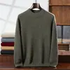 Suéter masculino de caxemira, modelagem solta, estilo novo, gola alta discreta, peça base de tricô versátil, suéter quente para outono e inverno