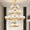 Nuevo Candelabro de Jade de Cobre Puro Estilo Chino Lámparas Domésticas para Sala de Estar Dormitorio Edificio de Recambio Villa Vestíbulo Lámpara de Piedra