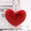 Llavero de Bolita de Pelo con Forma de Corazón para el Día de San Valentín Colgante de Corazón para Bolso de Pelo Artificial de Conejo Rex Colgante de Peluche para Coche Venta al por Mayor