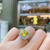 Joyería Zhuang Shengsheng Más Vendido Xiaoqing Nuevo Diamante Amarillo de Simulación Cuadrado de Princesa Conjunto Piedra Principal 12*12 10*10 8*8