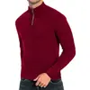 Suéter Masculino Gola Alta com Zíper Suéter Masculino de Outono Solto Suéter Casual Pulôver de Manga Longa