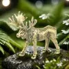 Figura de Alce Decoración Creativa para el Hogar Entrada Oficina Mesa de Té Escritorio Cuernos Grandes de Alce Mascota de Té Artesanía de Metal