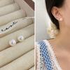Ganjia Plata Esterlina S925 Elegantes Aretes de Perlas Blogger Plata 650 Coloridos Retro Estilo Hong Kong Mujer