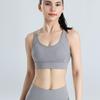 Sujetador Deportivo para Mujer Malla Transpirable Talla Grande Acanalado de Una Pieza Copa Fina Fija Running Yoga Fitness Chaleco Sujetador