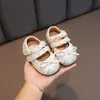 Zapatos de Cuero de Moda para Niños 2026 Primavera y Otoño Nuevo Estilo Zapatos de Princesa para Niñas Mary Janes para Bebé Bailarinas Planas con Lazo de Ballet