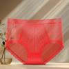 329 Ropa interior de encaje para mujer, entrepierna, cintura media, sexy, transpirable, sin costuras, bragas finas de verano para mujer