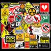 50 piezas de señales de advertencia impermeables y extraíbles para maletas, carritos, motocicletas y coches, pegatinas de grafiti impermeables y extraíbles