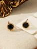 Aretes de Perlas de Imitación Moda Simple Aretes de Perlas Joyería Acero Inoxidable Versátil Zircón Retro Mini Aretes Redondos para Mujeres