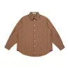 Ropa Vintage 2025 Otoño Nuevo Retro Japonés Gama Alta Bolsillo de Parche Holgada Casual Camisa de Manga Larga con Raya Vertical