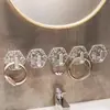 Gancho adesivo transparente de luxo leve com padrão de geleira, gancho forte sem marcações e sem necessidade de furar, gancho de armazenamento de parede para trás da porta do banheiro