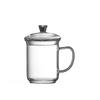 Copo de Vidro Resistente ao Calor para Uso Doméstico com Alça e Tampa, Xícara de Chá com Flores, Copo para Preparo e Degustação de Chá Verde, Conjunto de Chá Portátil com Separação de Chá e Água