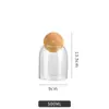 Juego de Algodón Perlado con Tapón de Corcho Frascos de Almacenamiento, Frascos de Vidrio Transparente de Alto Borosilicato para Café, Contenedores Domésticos de Cocina para Snacks y Granos