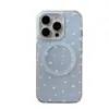 Fundo Azul com Estrelas Brancas Kt Suporte Magnético Dobrável Capa para Celular 18Promax Adequada para 16Pro Magnética de Camada Dupla 17Pro