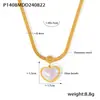 Collar con colgante de perla de imitación en forma de corazón geométrico estilo palacio, elegante y de lujo, joyería de celebridades, chapado en acero de titanio y oro de 18 quilates.