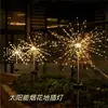 Luzes de LED solares de fogos de artifício para exterior para celebração de Ano Novo, decoração de jardim, gramado e canteiro de flores, luzes de fogos de artifício de liga de oito funções, novo modelo