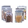 Bolsas Auto-Sellables de Papel de Aluminio para Té y Nueces, Bolsas de Plástico Semi-Transparentes con Base, Bolsas de Empaque de Alimentos al por Mayor