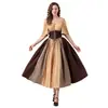 Vestido Retrô Medieval com Mangas Volumosas, Amarração na Cintura, Vestido Princesa, Vestido de Um Ombro, Saia Tutu