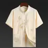 Traje Tang Estilo Chino para Personas de Mediana Edad y Mayores, Hanfu para Papá, Traje Retro de Manga Larga para Primavera y Verano, Atuendo para Abuelo, Traje de Tai Chi para Ejercicio Matutino