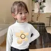 Y2365# Camiseta Casual de Manga Longa para Meninas Estilo Western Nova Crianças Primavera e Outono Novo Veludo Alemão Joker Manga Longa