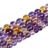 Cuentas redondas de amatista, cuentas sueltas, accesorios de joyería hechos a mano, cristal semiacabado, pulsera para mujer, collar, material al por mayor