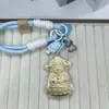 Concha de Água Ouro Puro 999 Lingote Deus da Riqueza Fortuna Chaveiro Corrente de Celular Pingente Pingente de Bolsa Desenho Animado