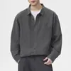 Ropa para Hombre / Estilo Old Money Retro Americano Camisa de Manga Larga de Lyocell Tencel para Hombre, Corte Holgado Versátil Casual