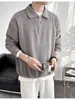 Sudadera con capucha y solapa de media cremallera para hombre, nueva de primavera y otoño, estilo retro americano, holgada, informal, de pana, jersey, ropa de calle, top genial