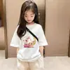 Camiseta de Algodón Puro para Niña Manga Corta Estampado de Dibujos Animados Nuevo Estilo 2026 Estilo Ins Versátil Ropa Exterior Top de Media Manga Moderno