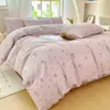 Conjunto de Quatro Peças em Fio Enrugado de Algodão Cloud-Sense Classe A Capa de Edredom Super Macia Lençóis de Cama Conjunto de Cama de Três Peças em Algodão Lavado para Dormitório