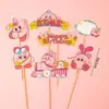 Decoraciones para pastel de cumpleaños de niños de moda roja te desean un feliz cumpleaños tarjeta de oso adorno para hornear