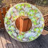 Flotador Estilo Coreano para Niños y Adultos, Flotador Transparente Floral, Flotador de Brazo para Niñas, Flotador de Playa de Moda