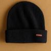 Gorro de cachemira 100% cachemira pura, otoño e invierno, nuevo gorro de punto grueso de doble ala, cálido y de punto.