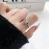 Anillo Lindo de Panda Rojo con Circonita para Mujer, Nuevo Estilo Chino, Pequeño, Ligero, Lujoso, Estilo Artístico, Anillo Pulsera de Grupo Abierto Ajustable