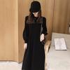 Moda Otoño e Invierno 2026 Nuevo Estilo Coreano Holgado Adelgazante Vestido Suéter de Longitud Media Vestido de Punto Básico de Manga Larga para Mujer