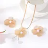 Brinco de laço flor luminoso novo simples transfronteiriço nicho versátil temperamento terno de moda