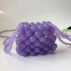 En Stock Bolso Mini Colorido Transparente Hecho a Mano con Cuentas Perlas de Imitación Un Solo Hombro Cruzado Pequeño Bolso Moderno Accesorio para Fotos Bolso para Labiales