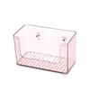 Caja de almacenamiento de pared con pasta transparente sin perforaciones, estante de almacenamiento para baño, caja de almacenamiento de mascarillas sin costuras y sin clavos