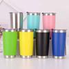 Procesando taza de coche aislante de acero inoxidable de 20 oz personalizada, taza fría de boca grande americana, taza de coche portátil para exteriores