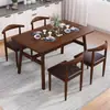 Conjunto Nórdico de Mesa e Cadeiras de Jantar para Uso Doméstico, Econômico para Apartamento Pequeno, Adequado para 4-6 Pessoas, Mesa de Jantar Simples para Uso Comercial ou de Aluguel