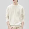 Suéter de punto con cuello redondo Lyocell Tencel para hombre, temporada de otoño e invierno, engrosado, holgado, de manga larga, cálida camiseta básica