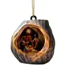 Decoraciones Navideñas Transfronterizas de Búho y Mapache Nuevas, Adornos para Árbol de Navidad, Colgantes Pequeños Planos 2D Acrílicos