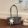 Bolsa Tote Estilo Coreano com Estrelas e Bolinhas Feminina 2026 Nova Grande Capacidade Simples Bolsa de Ombro para o Trabalho Moda Bolsa de Braço