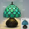 Nueva Lámpara de Mesa Tiffany Estilo Retro Americano Sala de Estar Estudio Lámparas Artesanales de Vidrio de Colores Pantalla de Lámpara Lámpara de Mesa Americana